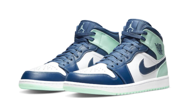 Air Jordan 1 Mid Mystic Navy Mint Foam - 554724-413 / 554725-413 - 2