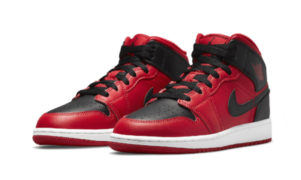 Air Jordan 1 Mid Reverse Bred - 554724-660 / 554725-660 - 2