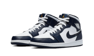 Air Jordan 1 Mid White Metallic Gold Obsidian - 554724-174 / 554725-174 - 2