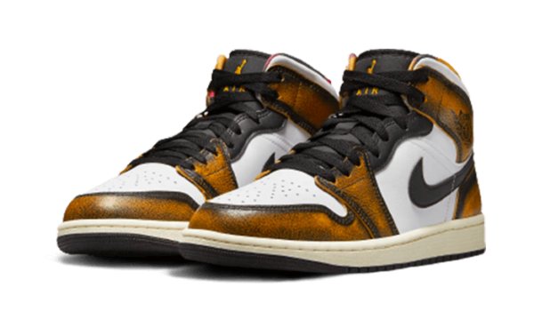 Air Jordan 1 Mid SE Orange Wear-Away - DQ8417-071 / DQ8418-071 - 2