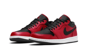 Air Jordan 1 Low Reverse Bred Pebbled Swoosh - 553558-605 - 2