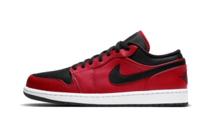 Air Jordan 1 Low Reverse Bred Pebbled Swoosh – 553558-605 – 1