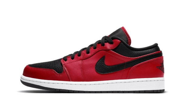 Air Jordan 1 Low Reverse Bred Pebbled Swoosh - 553558-605 - 1