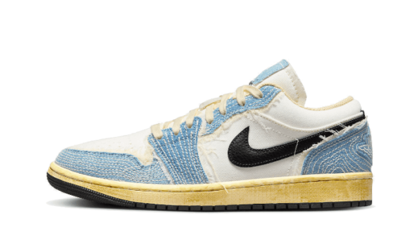 Air Jordan 1 Low SE WRMK Sashiko Denim - FN7670-493 - 1