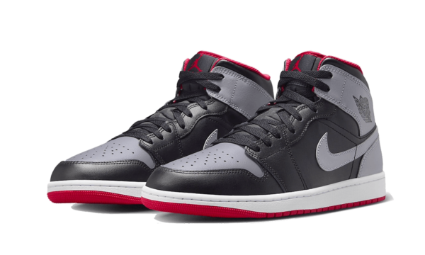 Air Jordan 1 Mid Black Grey Red - DQ8426-006 / DQ8423-006 - 2