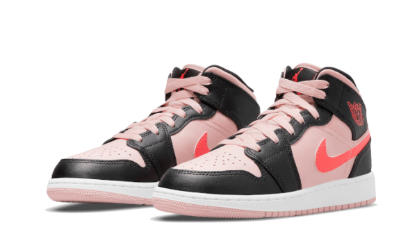 Air Jordan 1 Mid Black Pink Crimson - 554725-604 - 2