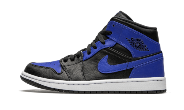 Air Jordan 1 Mid Hyper Royal Tumbled Leather - 554725-077 / 554724-077 - 1