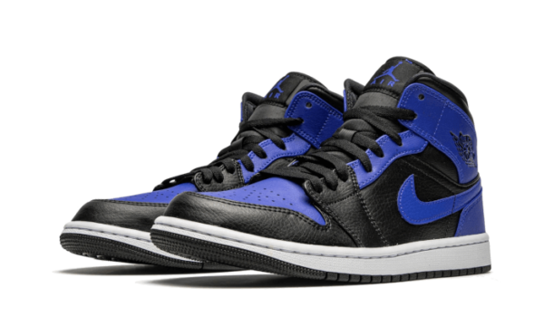 Air Jordan 1 Mid Hyper Royal Tumbled Leather - 554725-077 / 554724-077 - 2
