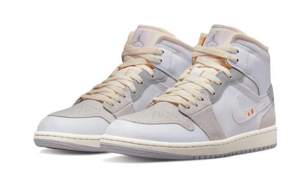 Air Jordan 1 Mid SE Craft Inside Out White Grey - DM9652-100 / DQ3726-100 - 2
