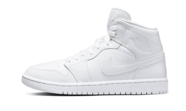 Air Jordan 1 Mid Triple White Patent Swoosh - DV0991-111 - 1