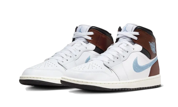 Air Jordan 1 Retro Mid SE Brown Blue Grey - FQ8162-142 / FQ7831-142 - 2