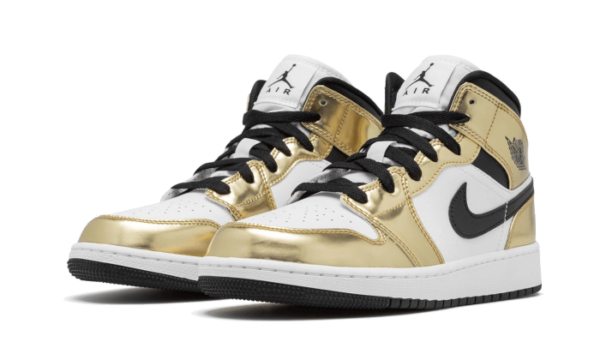 Air Jordan 1 Mid White Metallic Gold - DC1419-700 / DC1420-700 - 2