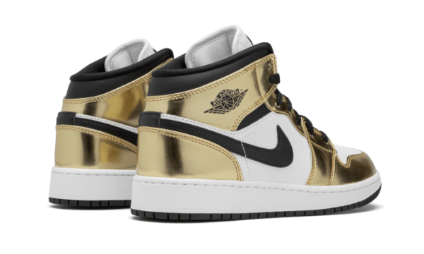 Air Jordan 1 Mid White Metallic Gold - DC1419-700 / DC1420-700 - 3