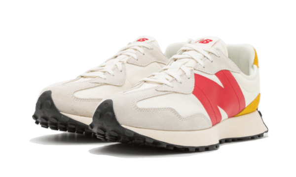 New Balance 327 Cream Yellow Red - NE215O0AB-A18 - 2