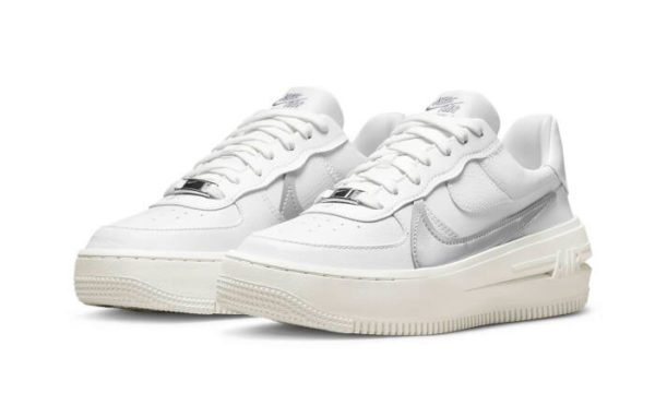 Nike Air Force 1 Low Platform Summit White Metallic Silver - DJ9946-101 - 2