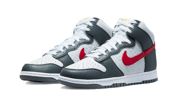 Nike Dunk High Embossed Basketball Grey Red - FD0668-001 - 2