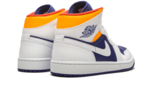 Air Jordan 1 Mid White Laser Orange Deep Royal Blue - 554725-131 - 3