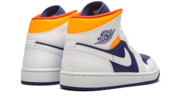 Air Jordan 1 Mid White Laser Orange Deep Royal Blue - 554725-131 - 3