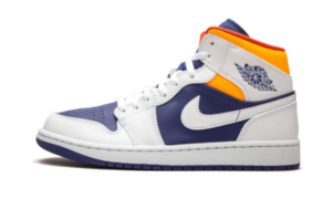 Air Jordan 1 Mid White Laser Orange Deep Royal Blue - 554725-131 - 1