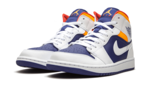 Air Jordan 1 Mid White Laser Orange Deep Royal Blue - 554725-131 - 2