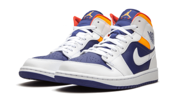 Air Jordan 1 Mid White Laser Orange Deep Royal Blue - 554725-131 - 2